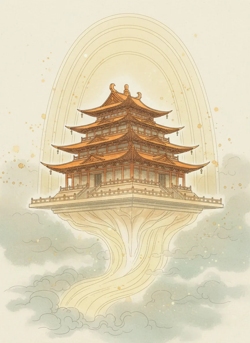 Three Autumn Yellow Crane Platform