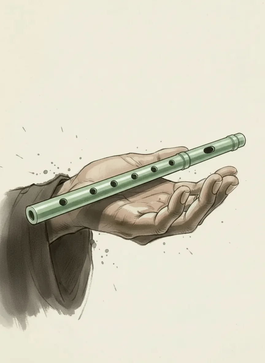 Five Hole Jade Flute Gu