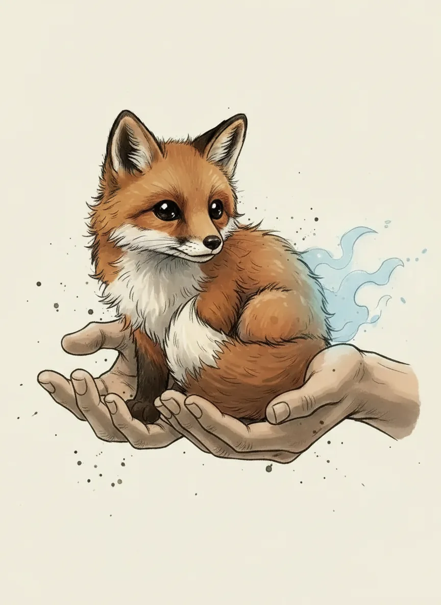Blue smoke fox child
