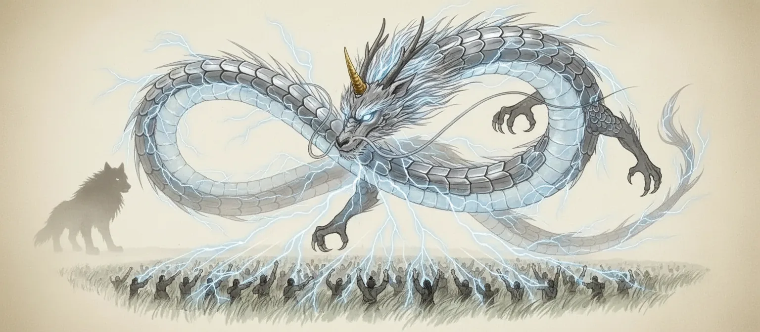 Gold and Silver Lightning Dragon