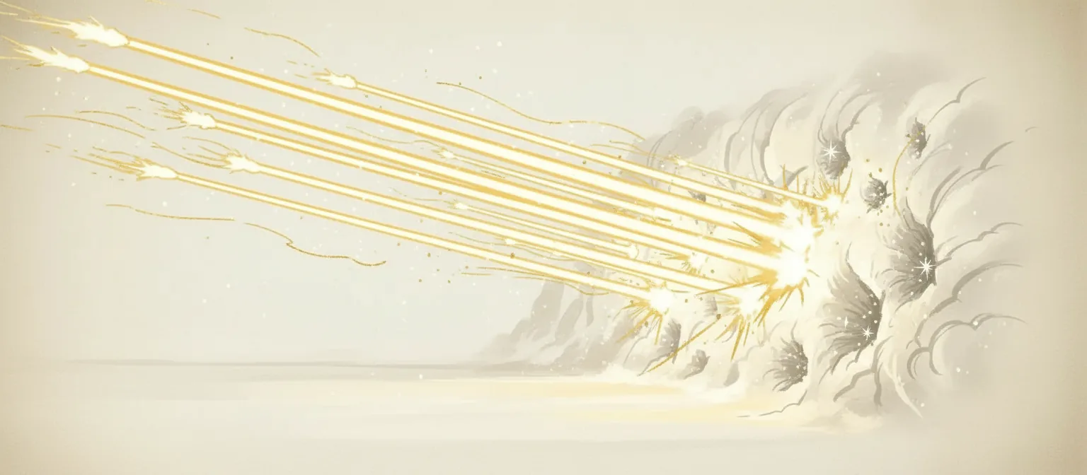 Soft Gold Crashing Pillar
